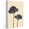 Bladeren - Minimalistisch - Zwart Tuinposter op houten frame 2 cm dik klein -3d