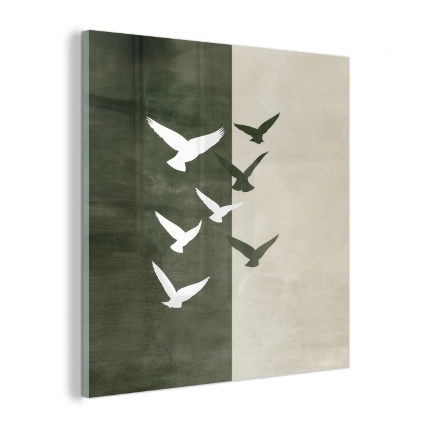 Japandi - Vogel - Groen plexiglas 5mm klein -z3d