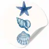 Zeester - Schelpen - Blauw Wandcirkel behangsticker klein -3d