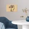 Overlappende profielen - Lichtbruin - Zwart poster papier klein -sfeer3