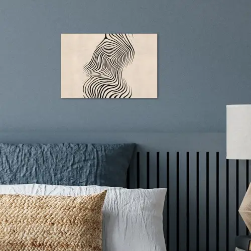Lijnen - Abstract - Golvend - Zwart poster papier klein -sfeer2