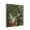 Stilleven met bloemen - Schilderij van Jan van Huysum aluminium wit klein -3d