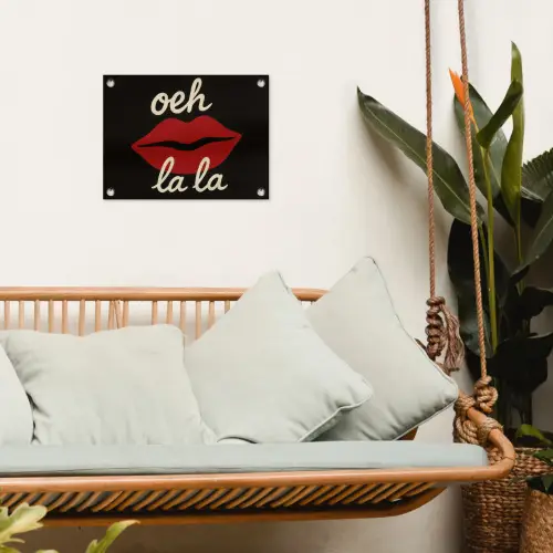 Lip - Rood - Quote tuinposter los doek klein -sfeer7