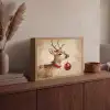 Kerst - Hert - Gewei - Kerstbal - Rendier Light Box met batterij (Wandlamp) middel -sfeer2