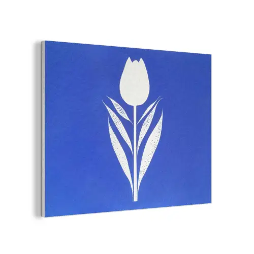 Tulp - Minimalistisch - Bladeren - Wit PET vilt klein -3d