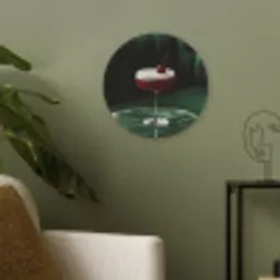Kers - Cocktail - Rood - Marmer Akoestische PET Vilt - Rond klein -sfeer2