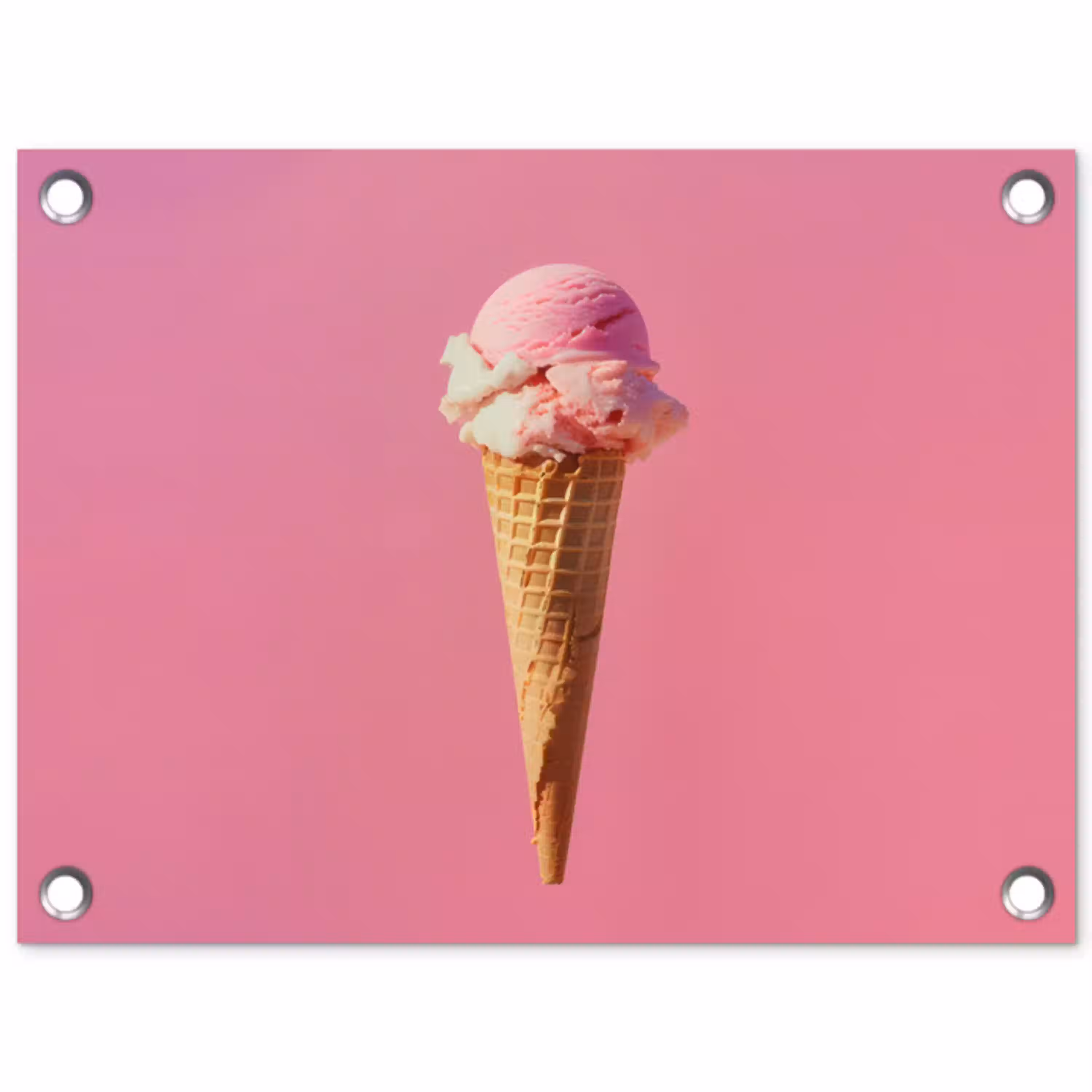 Hoorntje - Schepijs - Roze tuinposter los doek klein -3d