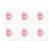 Bisous - Lip - Wit - Rood onderzetter kurk middel -3d
