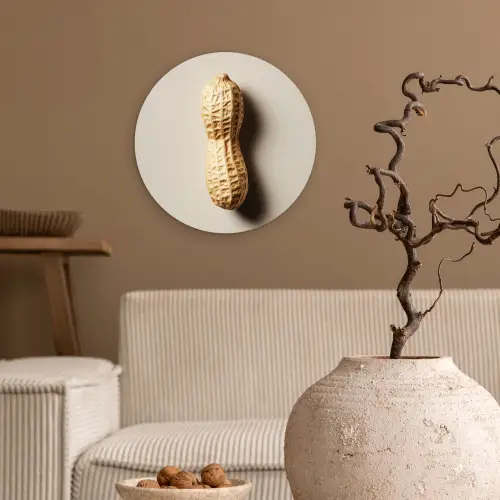 Pinda - Ruw - Beige Wandcirkel plexiglas klein -sfeer1