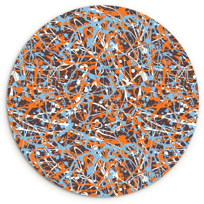 Blauw - Waterverf - Chaos Wandcirkel plexiglas klein 852 -3d