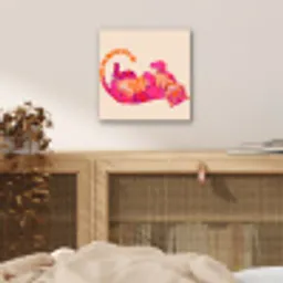 Tijger - Roze - Oranje aluminium wit klein -sfeer3