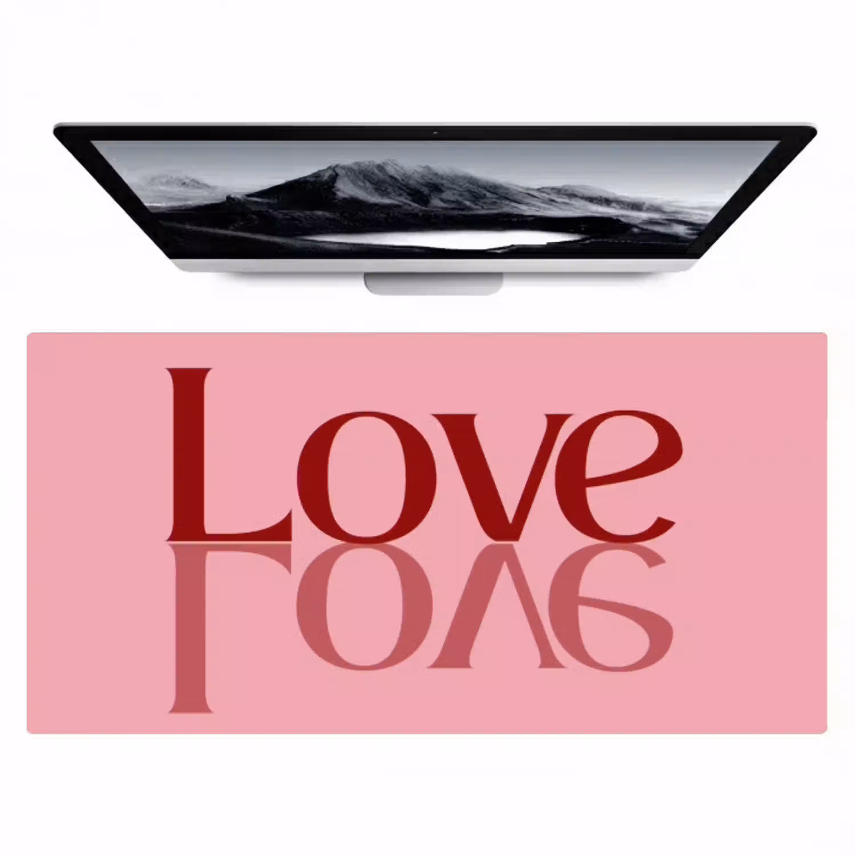 Love - Roze - Spiegeling Muismat XXL klein -zzz3d