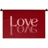 Love - Spiegeling - Rood Wandkleed katoen klein -zz3d