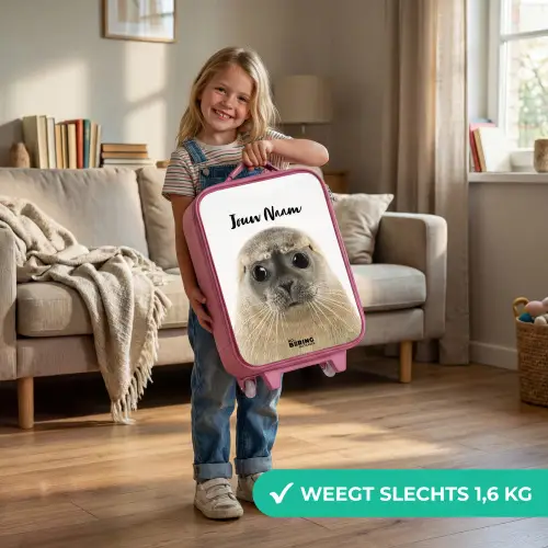 Zyon Zeehond Kinderkoffer - Roze klein -sfeer2_NL