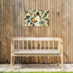 Vrouw - Mand - Citroenen - Bladeren Tuinposter op houten frame 2 cm dik klein -sfeer4