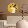 Cheetah - Illustratie - Geel Wandcirkel behangsticker klein -sfeer1
