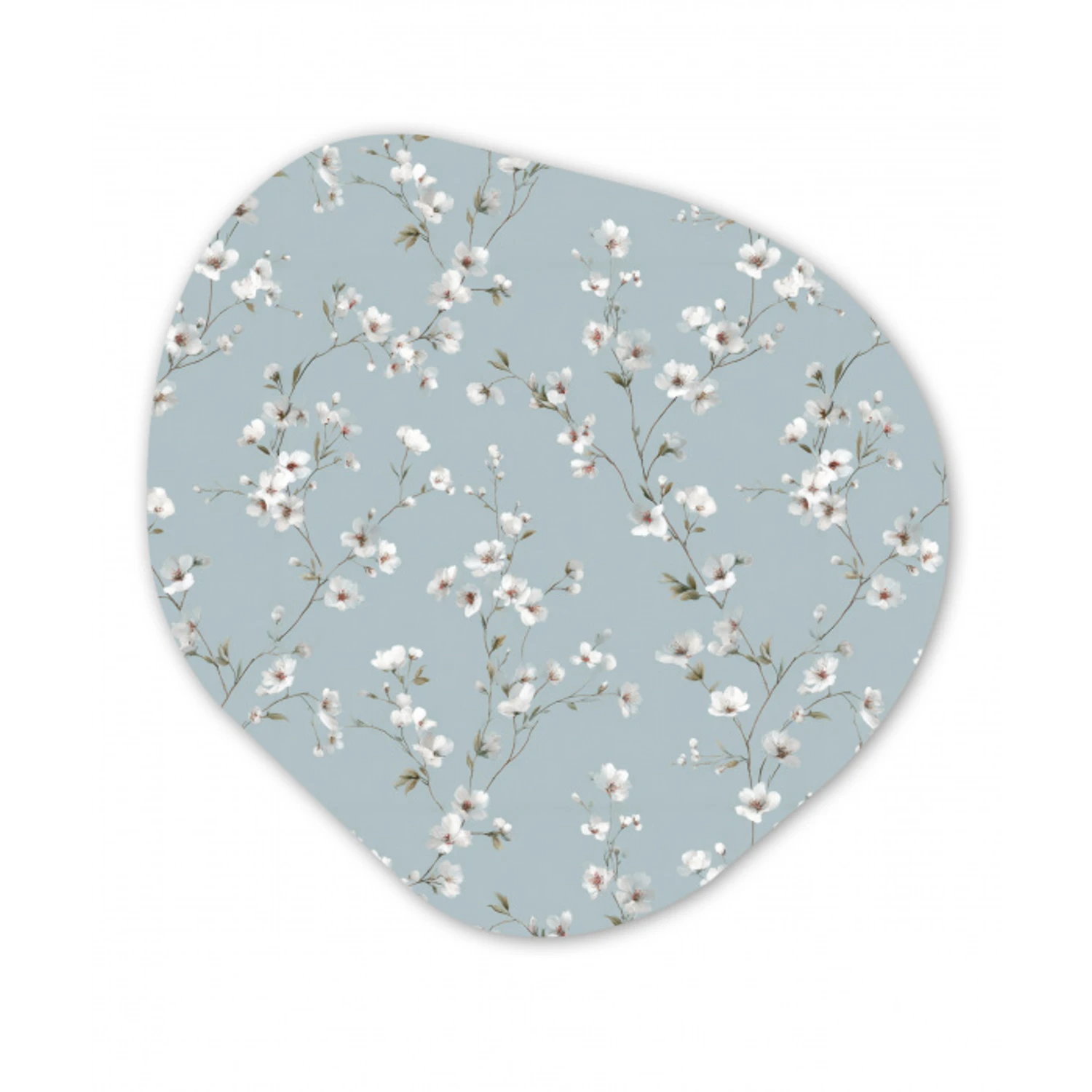 Klassiek - Bloemen - Blauw Wandcirkel Organisch Forex 3mm klein 629 -3d