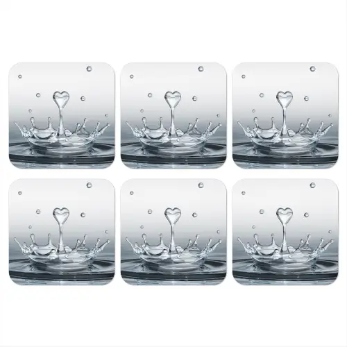 Abstract - Modern - Water - Hart onderzetter kurk middel -3d