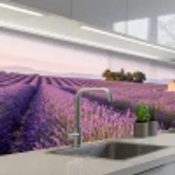 Lavendel - Landschap - Sereen - Paars keuken achterwand 2 middel -3d_schuin
