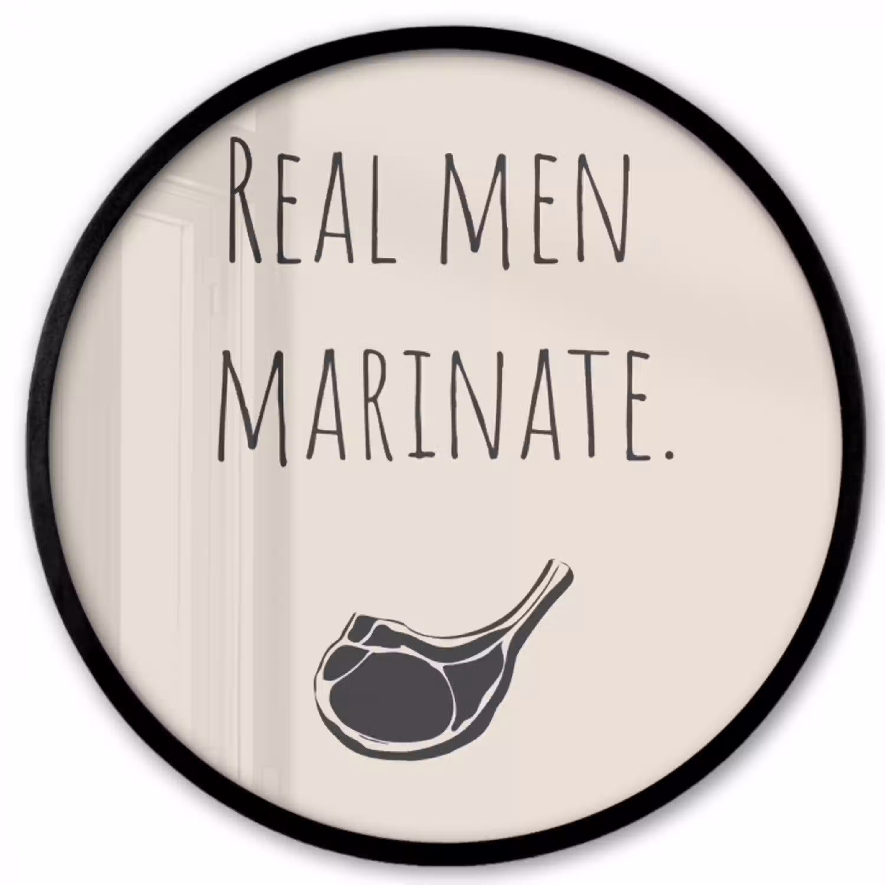 Vlees - Minimalistisch - Beige - Quote Fotolijst rond zonder passe partout klein -3d