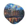 Grachten Amsterdam - Huizen - Stad - Kleurrijk Wandcirkel Organisch Aluminium middel -3d