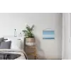 Zeilbootje - Kalme zee - Helderblauwe hemel textielposter latten blank klein -woonkamer