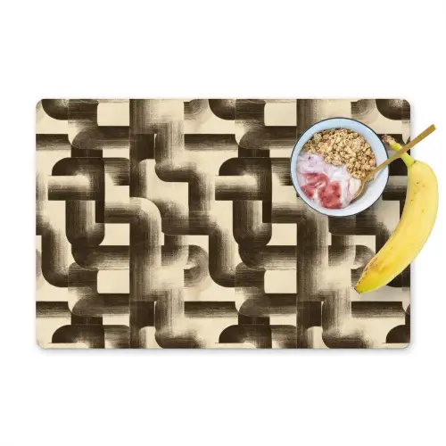 Abstract - Retro - Zwart Placemat vinyl groot 368 -zzzproduct_Kitchenyeah-website