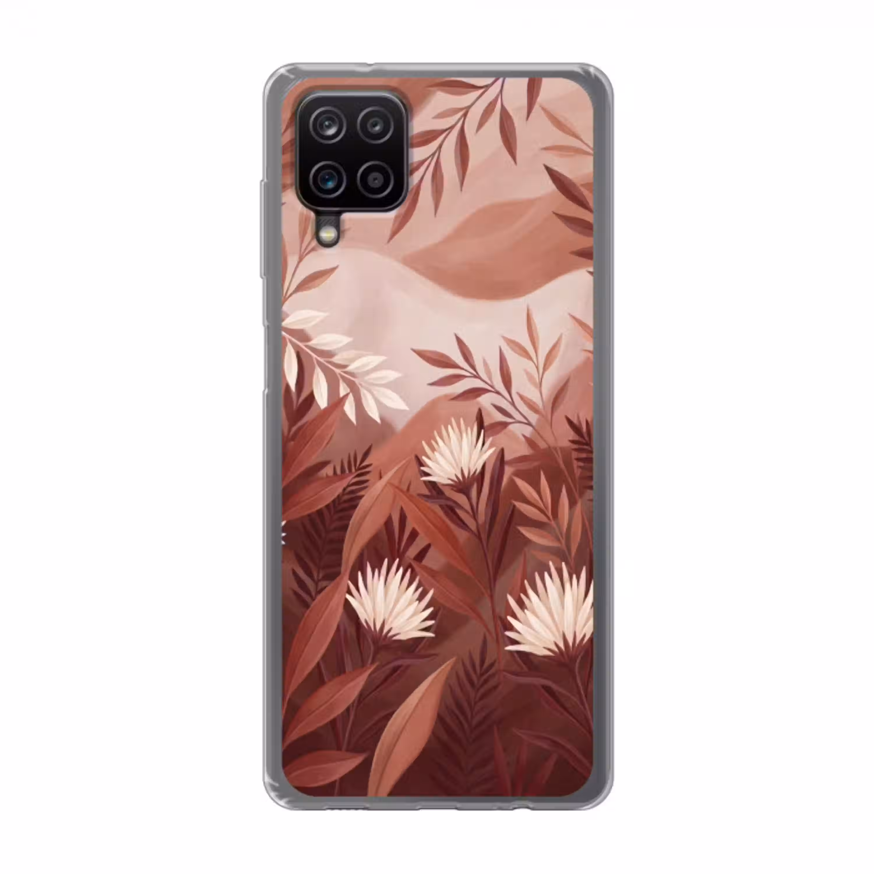 Planten - Bladeren - Botanisch - Modern - Bruin Telefoonhoesje Samsung Galaxy A12 klein -3d