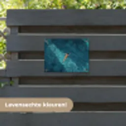 Vrouw - Water - Bikini - Oranje tuinposter los doek klein -sfeer3