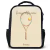Een tennisracket in beige tinten Rugzak - Zwart middel -3d