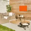 See te good - Paars - Oranje Tuinposter op houten frame 2 cm dik klein -sfeer2
