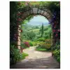 Doorkijk - Landschap - Bloemen - Pad - Uitzicht poster papier klein -3d