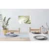 Abstract - Penseelstreken - Golven - Groen Muursticker klein -eettafel