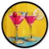 Glazen - Cocktail - Citroen - Kers Fotolijst rond zonder passe partout klein -3d