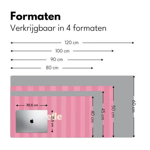 Roze - Gestreept - Belle Muismat XXL klein -sfeer5