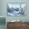 Winterlandschap - Natuur - Berg - Bomen - Sneeuw canvas 2cm klein -sfeer4