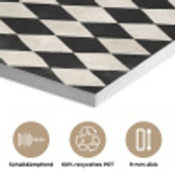 Klassiek - Patroon - Zwart PET vilt klein 837 -closeup_DE
