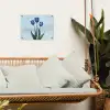 Tulpen - Blauw - Bladeren tuinposter los doek klein -sfeer7