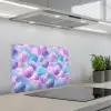 Schelpen - Paars - Blauw - Patroon keuken achterwand spatscherm klein -3d_schuin