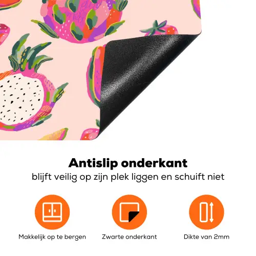 Roze - Kleuren - Fruit - Patroon Inductie beschermer vinyl 3mm klein 276 -zzzzzzz-td-onderkant