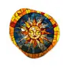 Mozaïek - Zon - Geel - Cirkel Wandcirkel Organisch Forex 3mm klein -3d