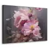 Bloemen - Roze - Stilleven - Kunst Textielframe zwart klein -3d