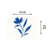Bloem - Blaadjes - Minimalistisch - Blauw Placemat vinyl groot -specs