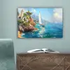 Zeilboot - Rotsen - Kust - Huizen canvas 2cm klein -sfeer4