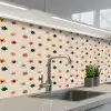 Bloemen - Patronen - Stippen keuken achterwand 2 middel 871 -3d_schuin