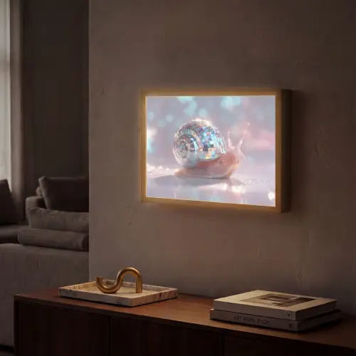 Slak - Disco - Mozaïek - Blauw Light Box met batterij (Wandlamp) middel -sfeer1