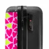 Roze en limoengroene hartjes op lichtroze achtergrond NBS - Handbagage koffer - Volwassenen Unisex middel -slot