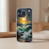 Zee - Zon - Golven - Rotsen Telefoonhoesje iPhone 17 Pro klein -sfeer2