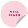 Girl power - Roze - Hartje Wandcirkel behangsticker klein -3d