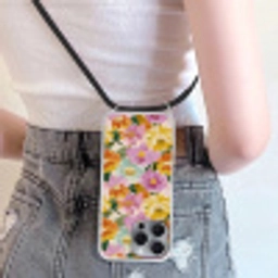 Lelies - Aquarel - Pastel Hoesje iPhone 16 Pro Max met koord klein 804 -sfeer5